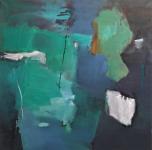 Aube sur le marais 2017 acrylique sur toile 130x130 cm